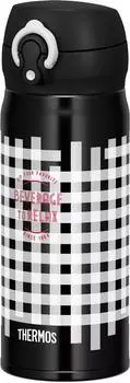 Термос для воды с вакуумной изоляцией, кружка для переноски, 400 мл, черный, в клетку BKG JNL-403