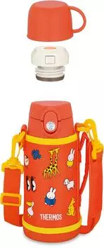 Термос для воды с вакуумной изоляцией Miffy Orange Straw Cup для детей, посещающих детский сад или школу, ИЛИ 2-х кратный 0,6 л/0,64 л FJO-601WFB