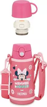 Термос для воды с вакуумной изоляцией Минни кораллово-розовый стакан с трубочкой для детей CP 2-Way 0.6L/0.64L FJO-601WFDS