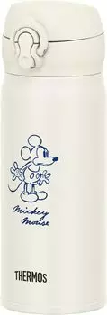 Термос для воды с вакуумной изоляцией, мобильная кружка 400 мл, Disney Mickey, цвет слоновой кости, белый IVWH JNL-405DS