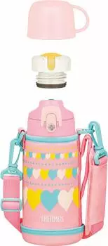Термос для воды с вакуумной изоляцией Pink Heart PHT 2-Way 0.6L/0.63L FJJ-600WF