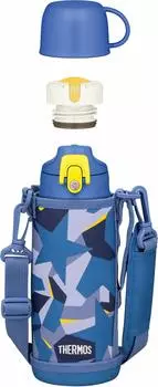 Термос для воды с вакуумной изоляцией, синий камуфляж, 2-х местный, 0,8 л/0,83 л FJJ-800WF BL-C