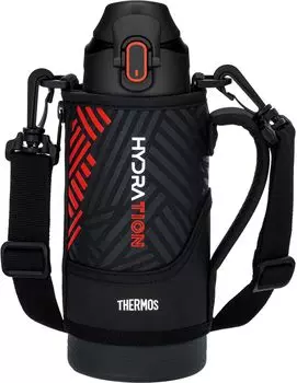 Термос для воды с вакуумной изоляцией, спортивный, черный, для холода, с ремешком, бутылка BKOR, 800 мл, оранжевый, для хранения, для детей, чехол,