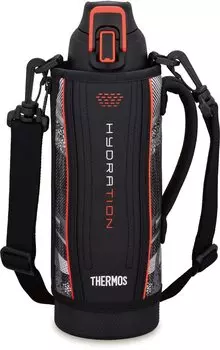 Термос для воды, спортивная бутылка с вакуумной изоляцией, 1 л, черная, Valencia, только для холодного хранения BKV FHT-1002F