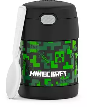 ТЕРМОС FUNTAINER 10 унций нержавеющая сталь вакуумная банка для супа с ложкой Minecraft детский