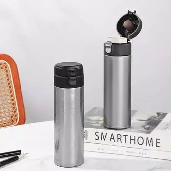 Термос из чистого титанового сплава, термос, термокружка для воды, двухслойная вакуумная термокружка, переносная бутылка для чая в машину 480ml серебряный