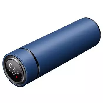 Термос из нержавеющей стали 304, 500 мл, бутылка для воды, ЖК-дисплей, чашка с цифровым экраном синий