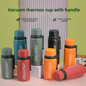 Термос из нержавеющей стали 316 с ситечком, чашка для чая, бутылка для воды большой емкости, переносная кружка для воды для студентов и деловых людей 600ml синий