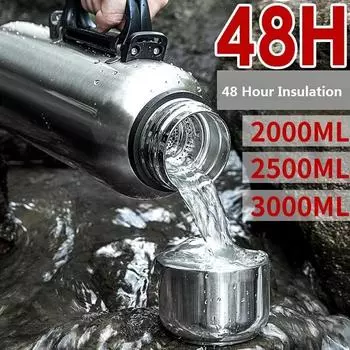 Термос из нержавеющей стали 316, термокружки для кофе, кружка для путешествий на открытом воздухе, термос для воды, кружка, 2 л, 3 л 2-3L