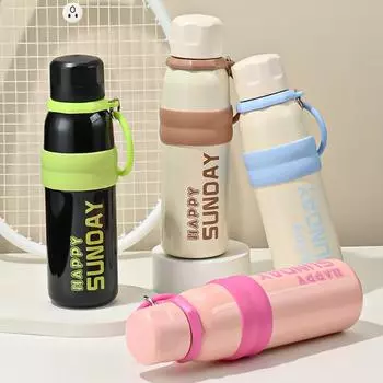 Термос из нержавеющей стали, большая емкость для воды, женская, новая, детская, школьная, специальная, соломенная чашка для мальчиков 650ml