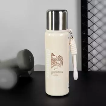 Термос из нержавеющей стали большой емкости, портативный термос, изолированный стакан с веревкой, термобутылка 730 мл 730ml