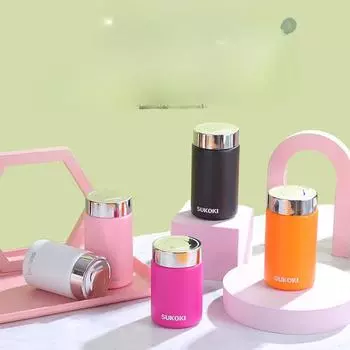 Термос из нержавеющей стали, горизонтальная двойная вакуумная мини-кружка, карманная, переносная, для использования на открытом воздухе, сопутствующая чашка 220ml