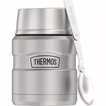 Термос из нержавеющей стали King Silver Food Fab (0,45 л) Сохранение тепла (Серебряный)