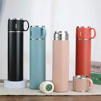 Термос из нержавеющей стали с термосом для хранения и охлаждения, термос с двойной стенкой, термос для путешествий 580ml чёрный