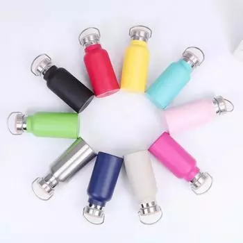 Термос из нержавеющей стали, стаканы с крышкой, портативная уличная термос, детская бутылка для воды 350 мл, 500 мл, 750 мл 350ml чёрный