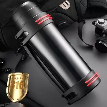 Термос из нержавеющей стали, вакуумные колбы большой емкости, бутылка для воды, изолированная бутылка для воды, уличная дорожная бутылка, сохраняющая тепло 1000ML
