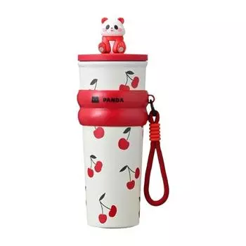 Термос-кружка из нержавеющей стали 316 Панда 700 мл Изолированная кружка Милая автомобильная кофейная кружка Девушка