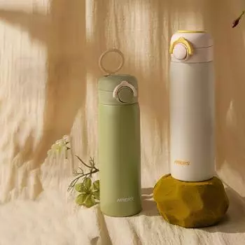 Термос MeyJig, термокружка из нержавеющей стали, переносная термокружка для кофе, 450 мл 450ml белый