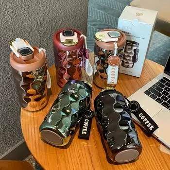 Термос Нержавеющая Чашка Бутылка для воды Вакуумная Чашка Кофейный Термос Кружка Герметичная Нескользящая Чашка с Дисплеем Температуры 410ML