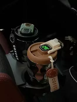 Термос Нержавеющая Чашка Бутылка для воды Вакуумная Чашка Кофейный Термос Кружка Герметичная Нескользящая Чашка с Дисплеем Температуры 410ML зелёный