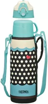 Термос с вакуумной изоляцией 2WAY Bottle Dot Blue FFR-1004WF D-BL 1.0L