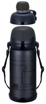 Термос с вакуумной изоляцией, черный металлик MBK, 2-х местный, 0,8 л/0,82 л FEG-800W чёрный