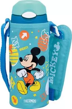 Термос с вакуумной изоляцией и соломенной бутылкой Disney Mickey светло-голубой LB 0.4L FHL-400FDS синий