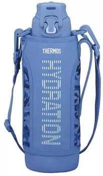 Термос с вакуумной изоляцией, спортивная бутылка 1 л, пепельно-голубой ASB FFZ-1000 синий