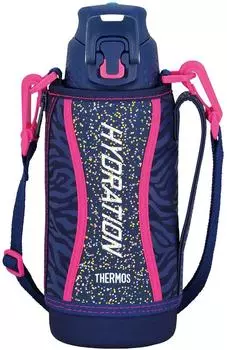 Термос с вакуумной изоляцией, спортивная бутылка, открытая, 800 мл, темно-розовая [One-Touch Type] FFZ-801F NV-P синий