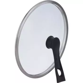 Термос со стеклянной крышкой подставкой KLH 26 см, совместимый черный KLH-026 BK