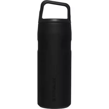 Термос STANLEY Aerolite, черный, с холодной изоляцией, легкий, прочный, подходит для мытья в посудомоечной машине, гарантия, японский, 0,47 л, 2,0 (неподдельный