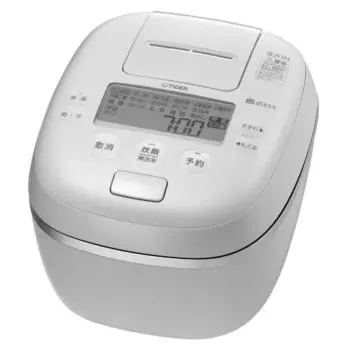 Термос Тигр (ТИГР) Рисоварка 5,5 чашек давления IH типа Bubble Fire Плита глиняная кастрюля Камадо Покрытие горшок Тальк Белый