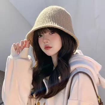 Термошапка детская японская простая вязаная панама однотонная универсальная шапка для умывания новая One Size