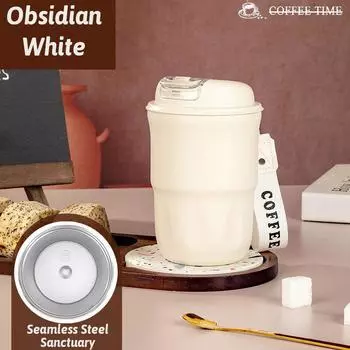 Термостакан ThermoLock из нержавеющей стали объемом 400 мл, 6 часов для горячей воды/12 часов для холодной воды, 2 режима подачи, герметичная чашка из стали 316 с тройным уплотнением, минималистичный дизайн 400ml