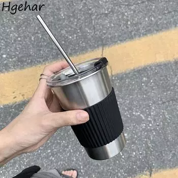 Термосталь нержавеющая сталь кофейная кружка с трубочкой походные походные кружки для воды портативные антикапельные напитки чай молоко Tasse Copo