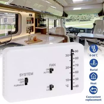 Термостат для автофургона Пластиковый аналоговый термостат для автофургона Замена 2 Cool Camper 2 Термостат Частицы Руб F6Y7 White-One size