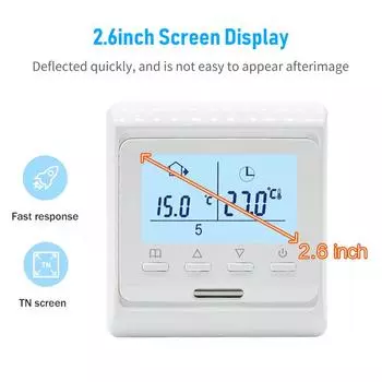 Термостат для котла, 2,6-дюймовый ЖК-дисплей, цифровой еженедельно программируемый комнатный термостат, замок от детей Boiler
