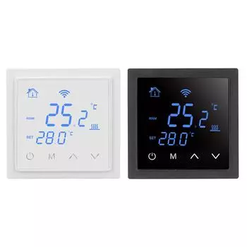 Термостат для подогрева пола 16A WiFi Умный электрический термостат для подогрева пола с функцией голоса f White