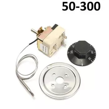 Термостат переменного тока 250 В 16 А 50-300/50-400 градусов Цельсия Ручка регулятора температуры жидкости без NC для электрической духовки 50 to 300 degrees