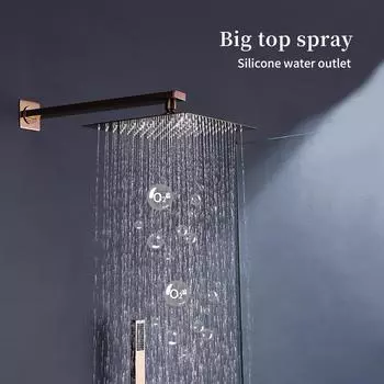 Термостатический смеситель для душа iBathroom с головкой 8-12 дюймов, скрытый комплект для ванны, смеситель для ванны RainFall, фиксированная опора