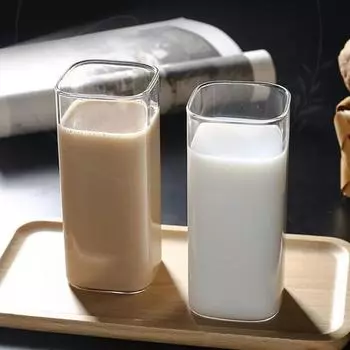 Термостойкая боросиликатная прямоугольная чашка | Кофе и презентационная чашка | Боросиликатное стекло — 1 шт.