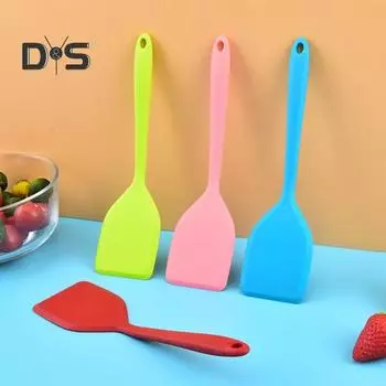 Термостойкая кухонная ложка. Компактные противоскользящие бытовые практичные мини-шпатели без BPA. чёрный