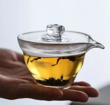 Термостойкая стеклянная чашка для чая Гайвань, супница, чайная посуда для кунг-фу, 160 мл Clear