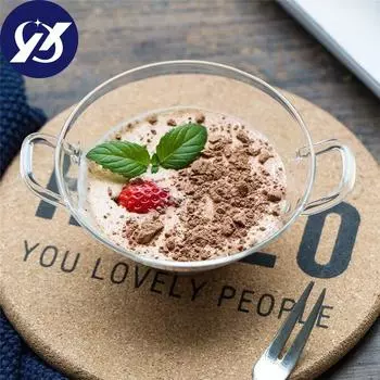 Термостойкая стеклянная миска для мороженого, фруктовая овощная салатница, десертная миска с ручкой, посуда для домашнего декора