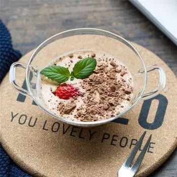 Термостойкая стеклянная миска для мороженого, фруктовая овощная салатница, десертная миска с ручкой, посуда для домашнего декора