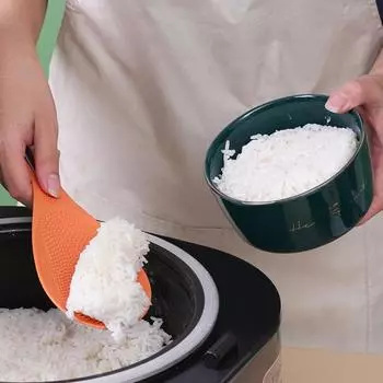 Термостойкие частицы, поверхность, подвесное отверстие, ложка для риса, антипригарная ложка для рисоварки, кухонные инструменты зелёный