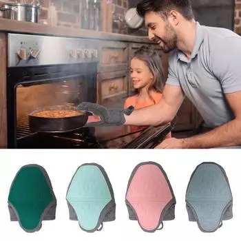 Термостойкие перчатки для духовки, не допускающие ожогов, прихватка для духовки Handschoen серый