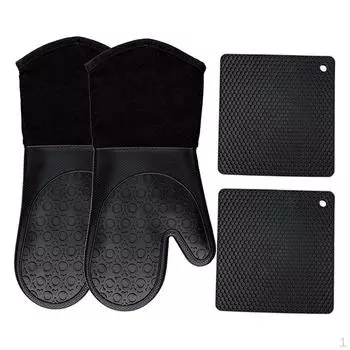 Термостойкие перчатки для гриля, силиконовые подставки для кастрюль, коврики для духовки