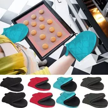 Термостойкие перчатки для выпечки, нескользящие перчатки для барбекю, короткие перчатки для духовки, кухонный инструмент