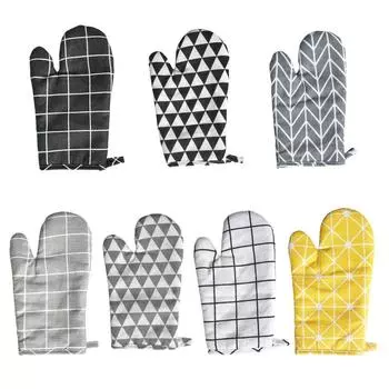 Термостойкие рукавицы для микроволновой печи, рукавицы для барбекю, рукавицы для выпечки, нескользящие, из хлопка и льна, принадлежности для выпечки на кухне, гриль